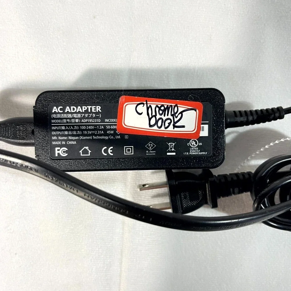 AC Adapter Chromebook ADP195231D 45W 19.5V 2.31A Power‎ Supply Charger Cord
